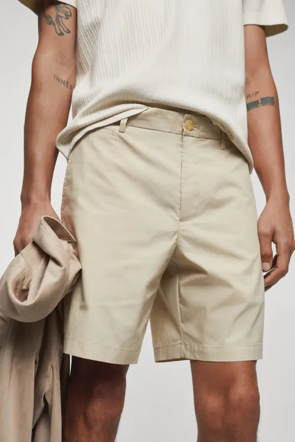 Slim Fit Cotton Shorts