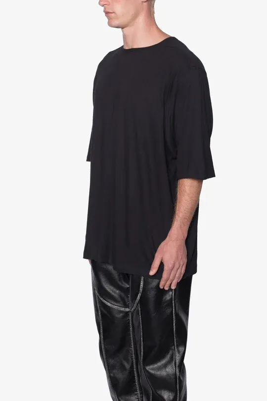 JET BLACK SHEER GAUZE T-SHIRT