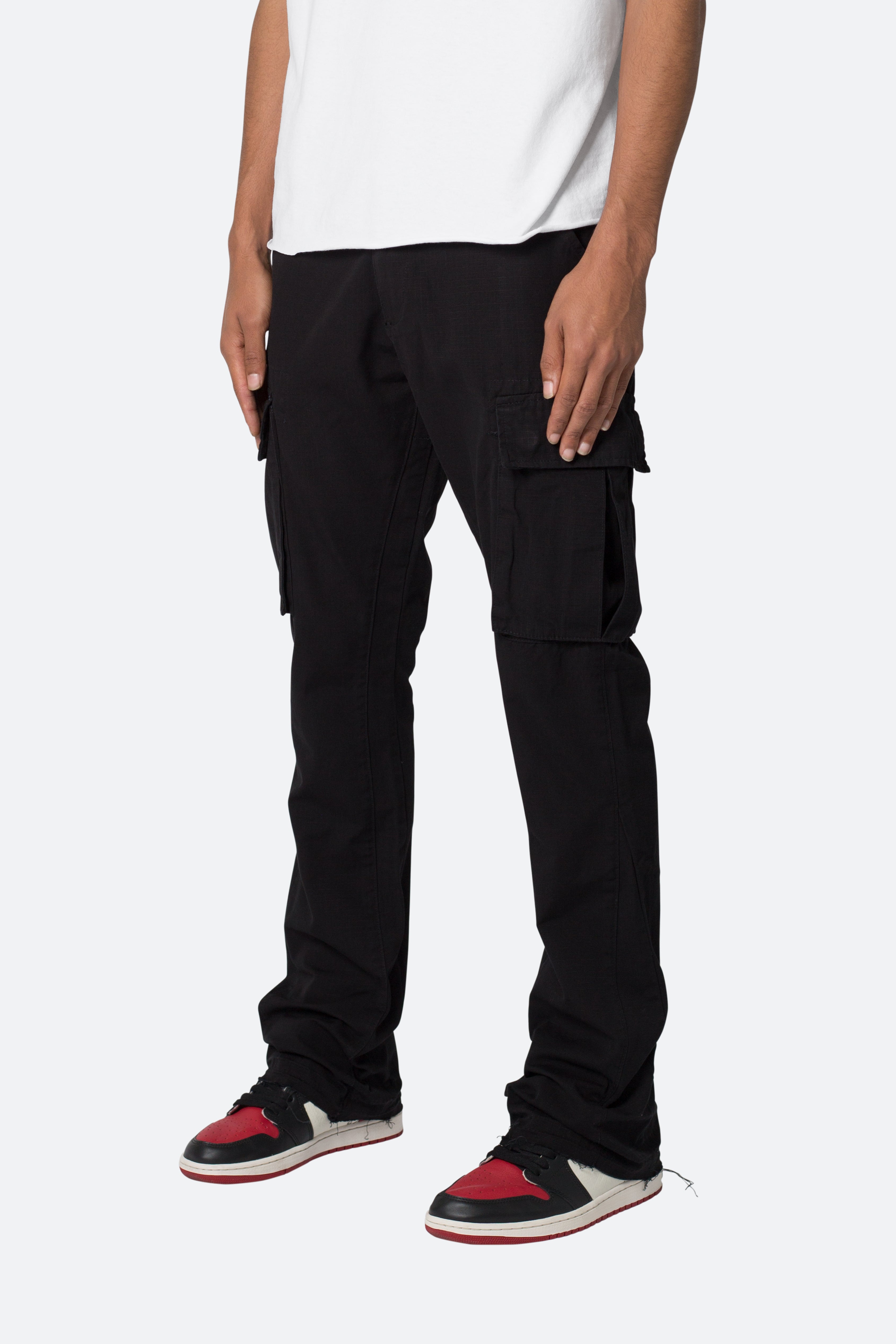 Bootcut Cargo Pants - Black