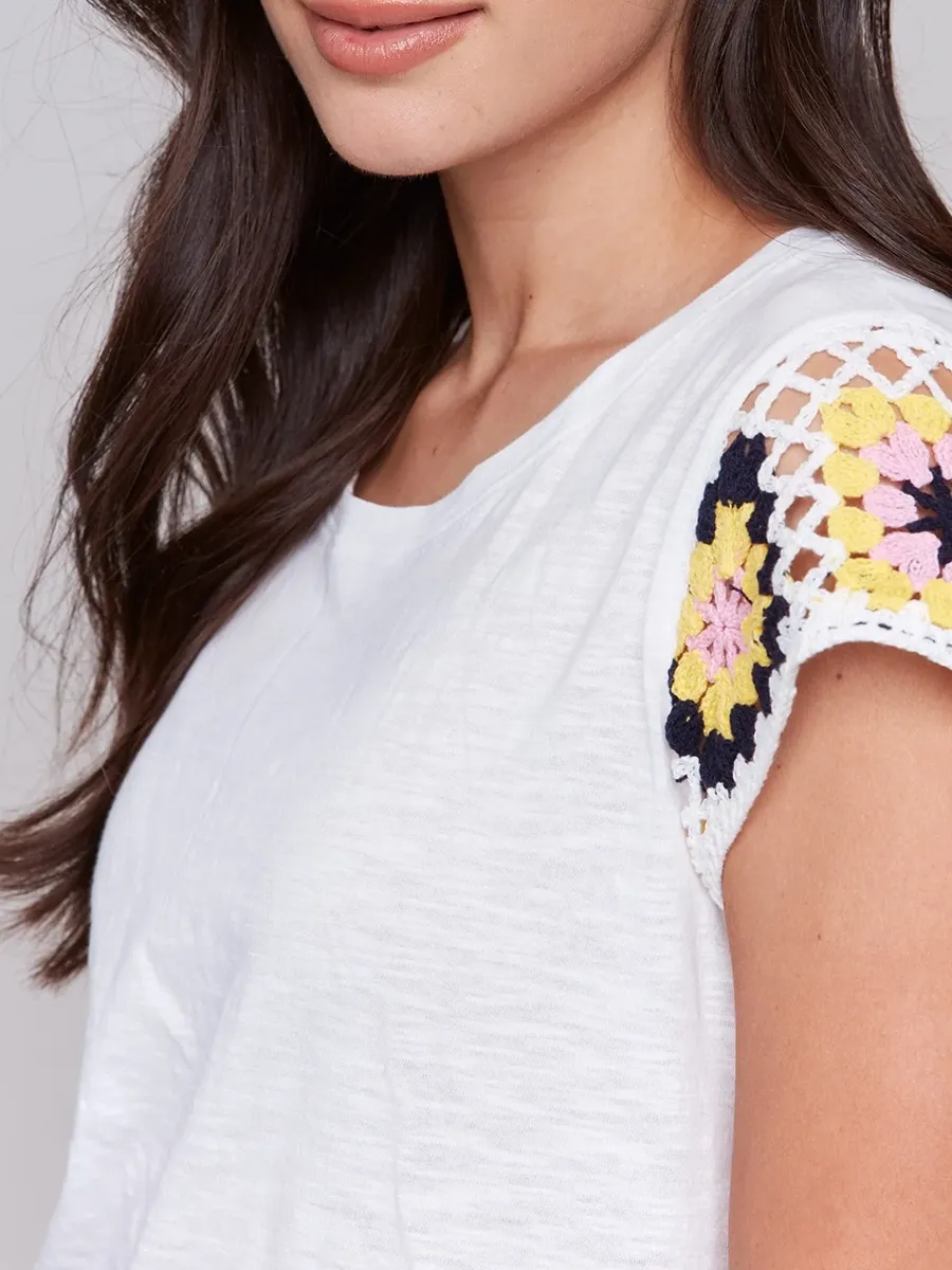 Creative Art Short Sleeve Ladies Top