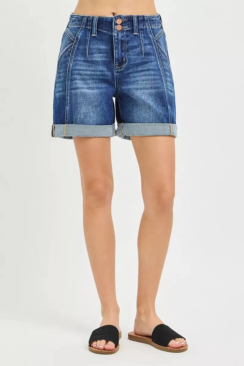 High Rise Seamed Casual Shorts