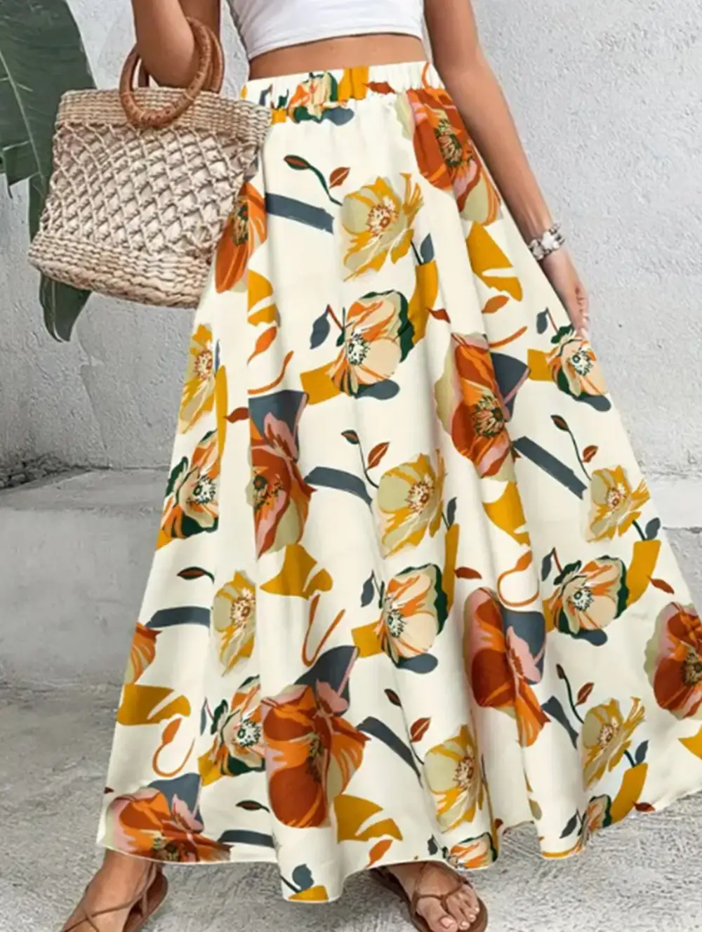 Everyday High Waist Midi Skirt