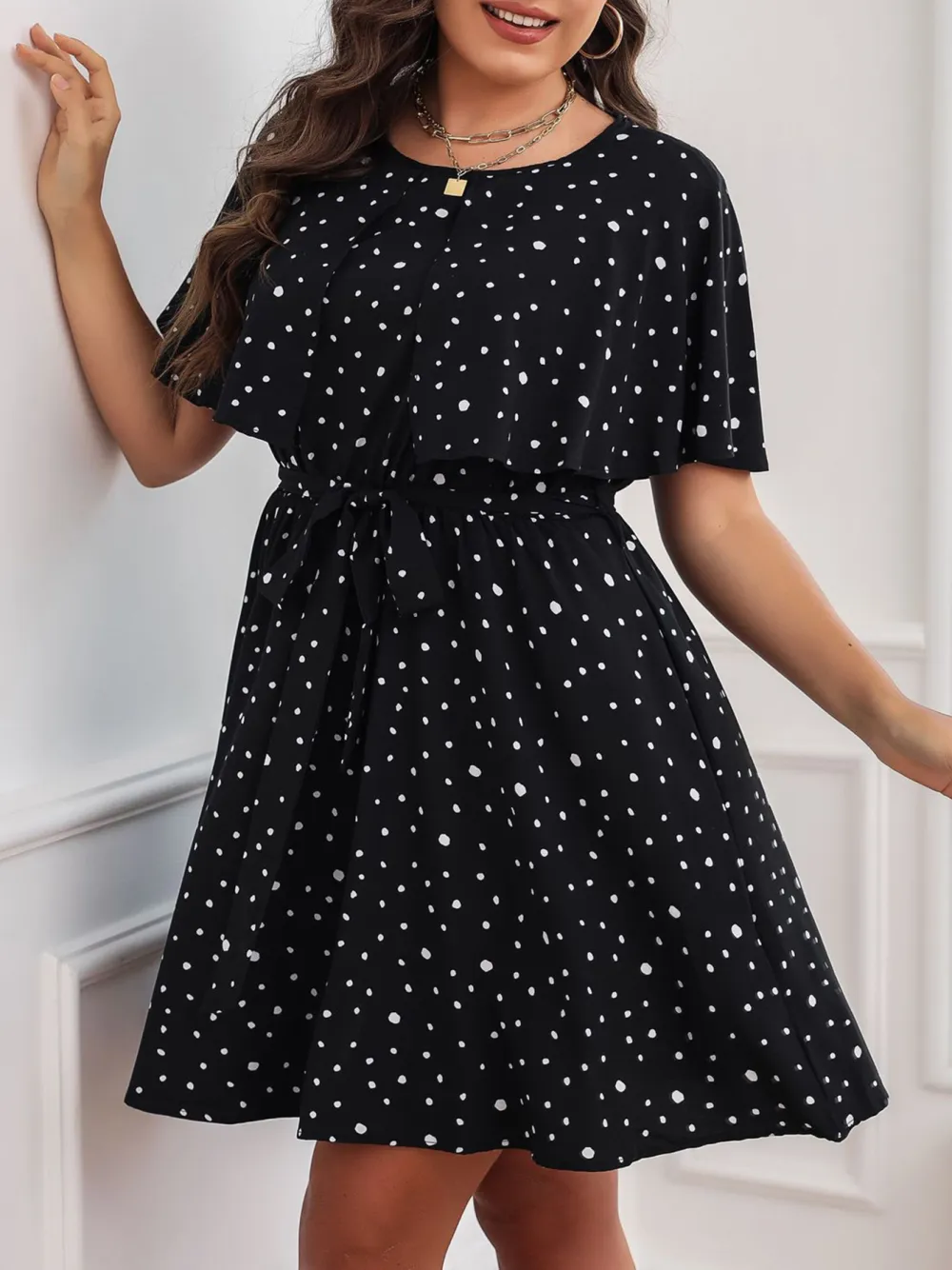 Polka Dot Black Dress