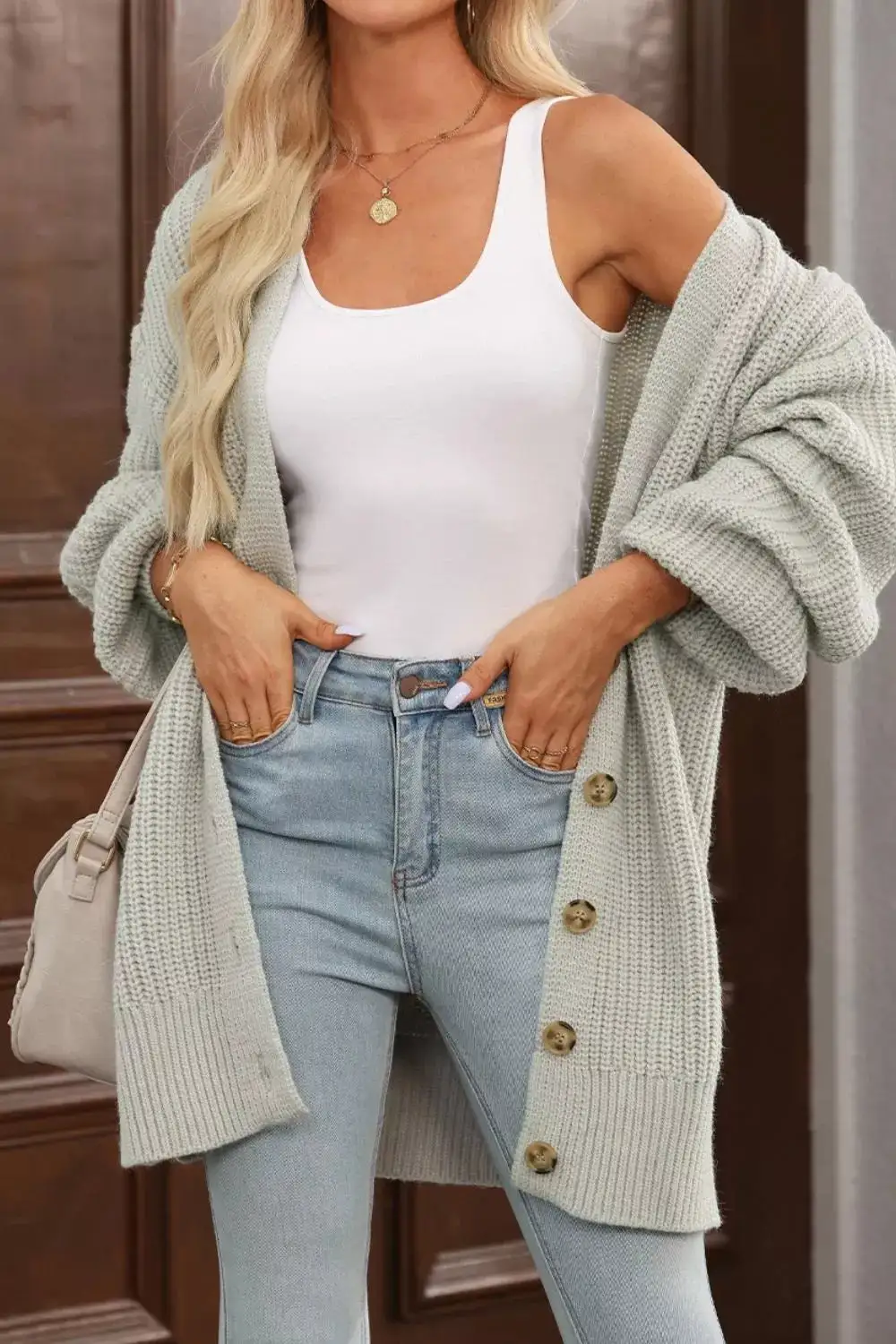 Chunky Knit Button Down Cardigan