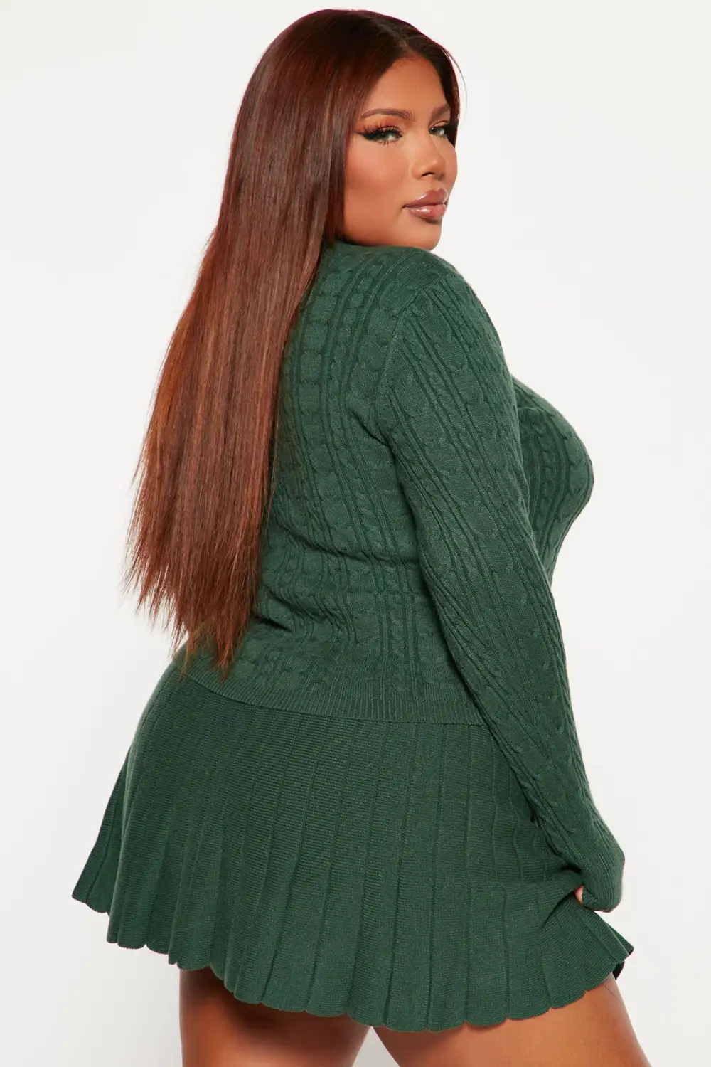 Selene Sweater Skirt Set - Hunter