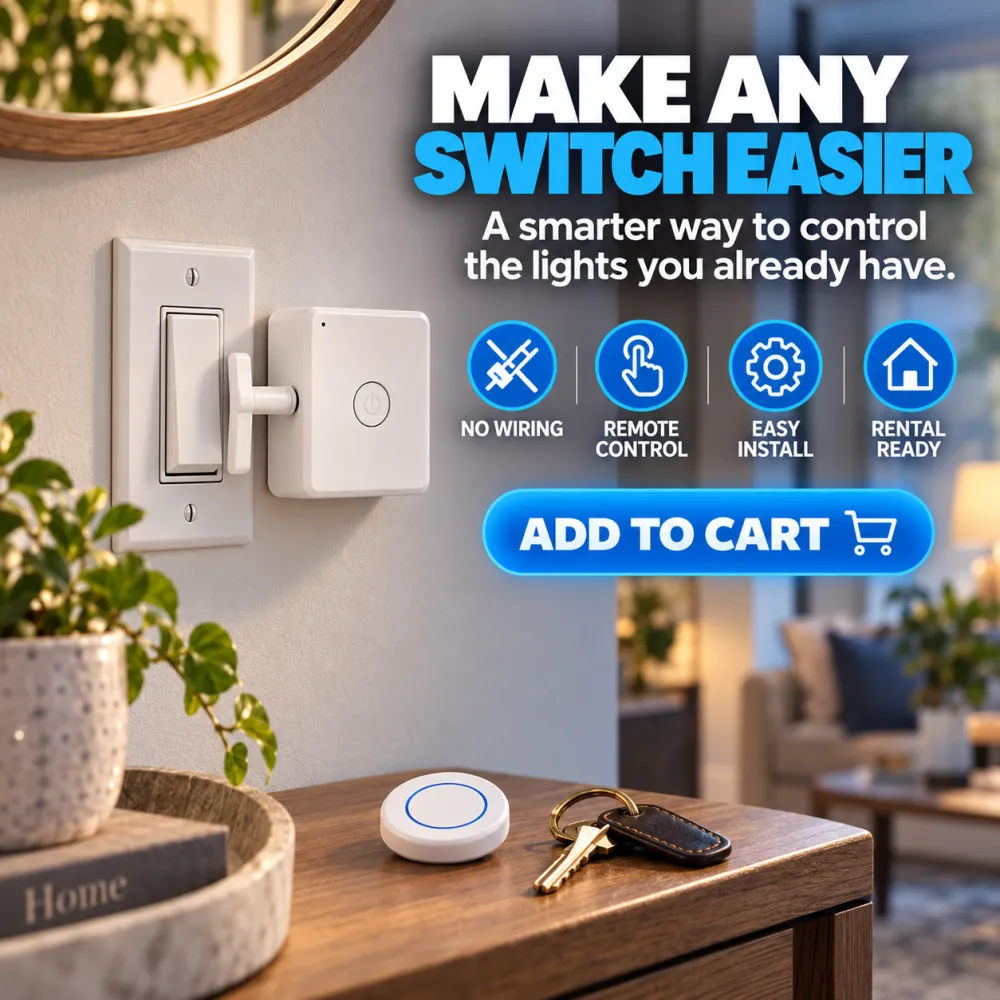 Lazy Light Switch - Wireless Remote Control, No Wiring Needed
