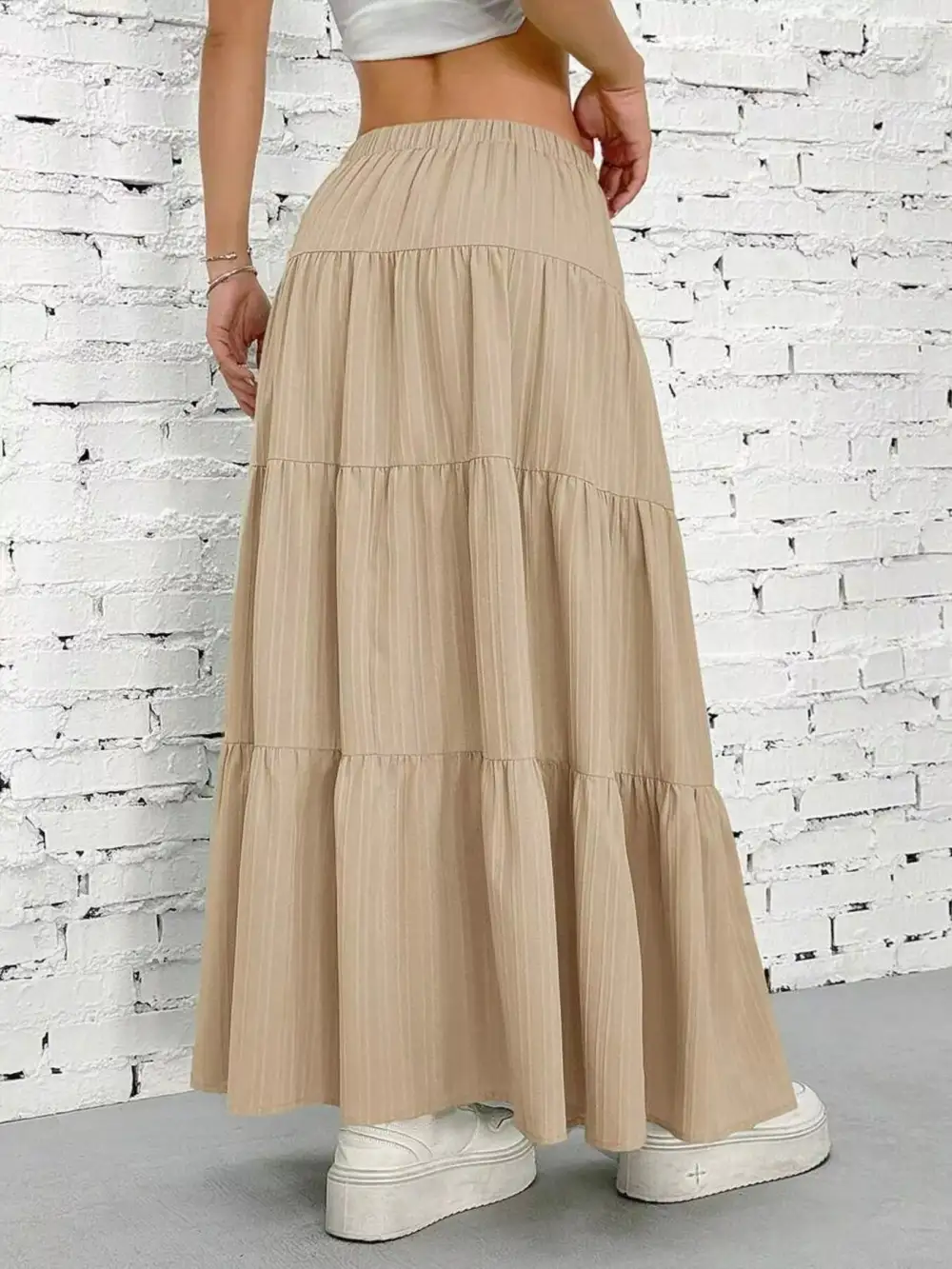 Modern Tiered Flowy Maxi Skirt