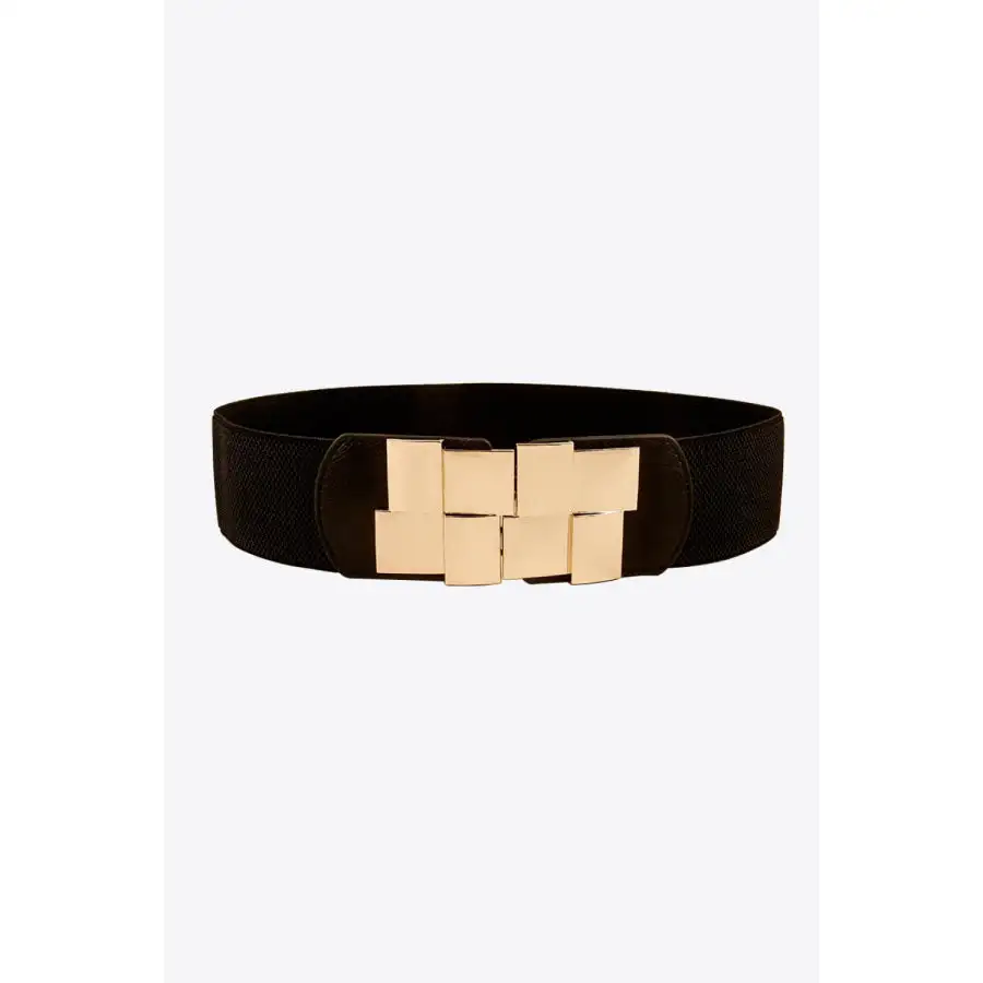 Everyday Geometric Buckle Elastic Wide Belt