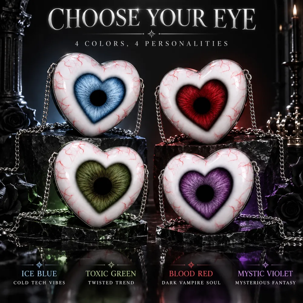 Gothic Heart Eye Statement Crossbody Bag