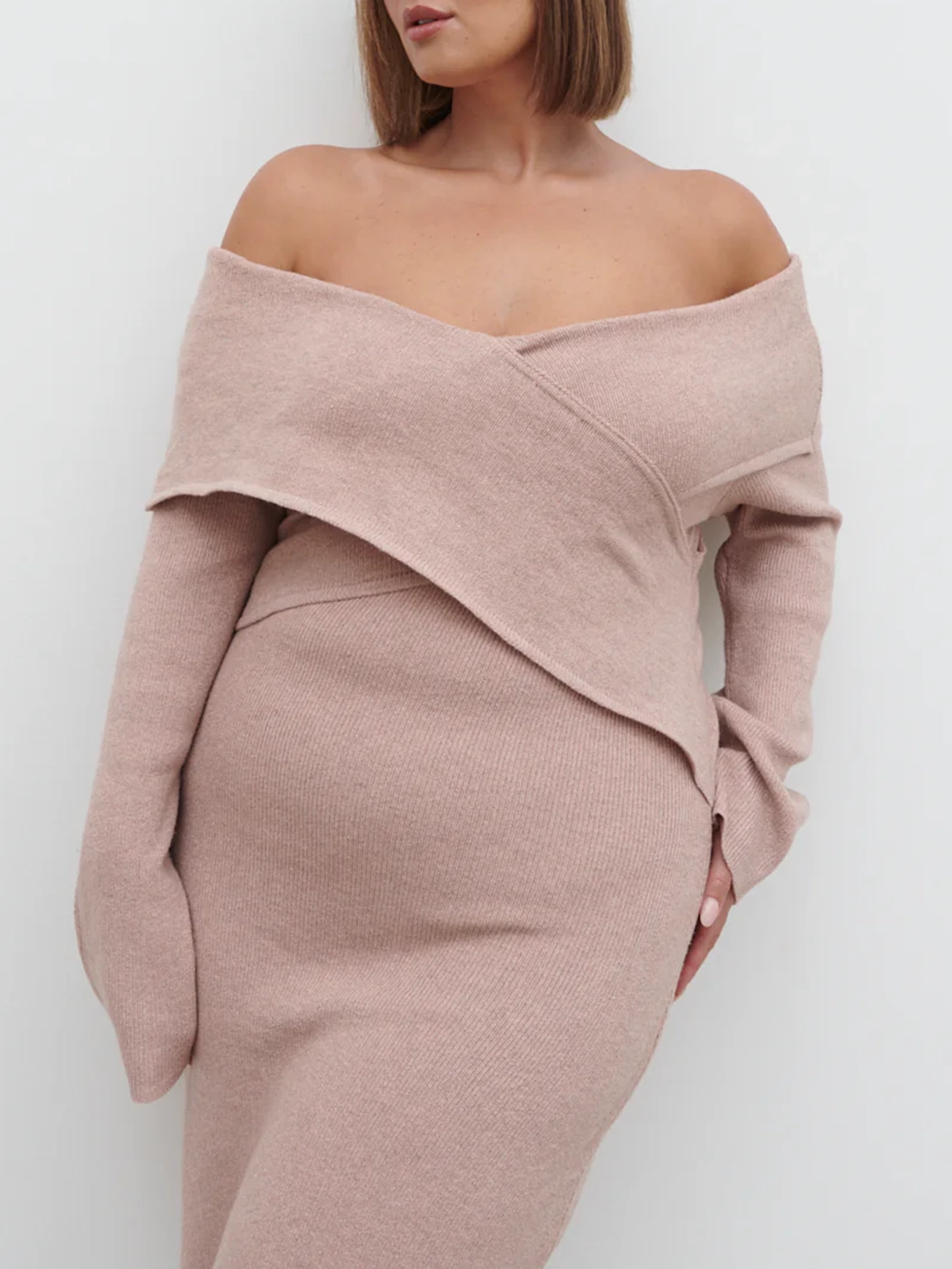 Wrap Knit Midi Dress