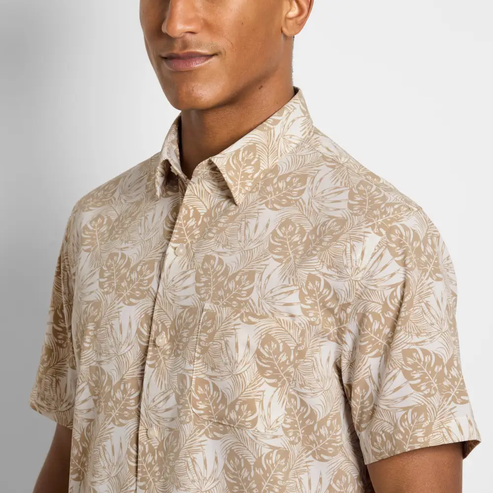 Mono Print Short Sleeve Camp Shirt