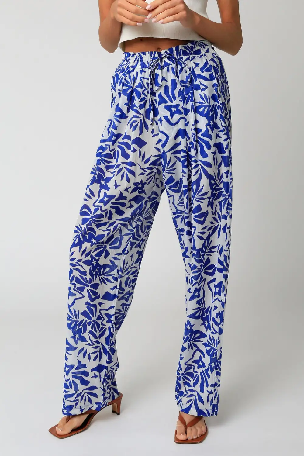 Modern Roomy Drawstring Cotton Blend Casual Pants