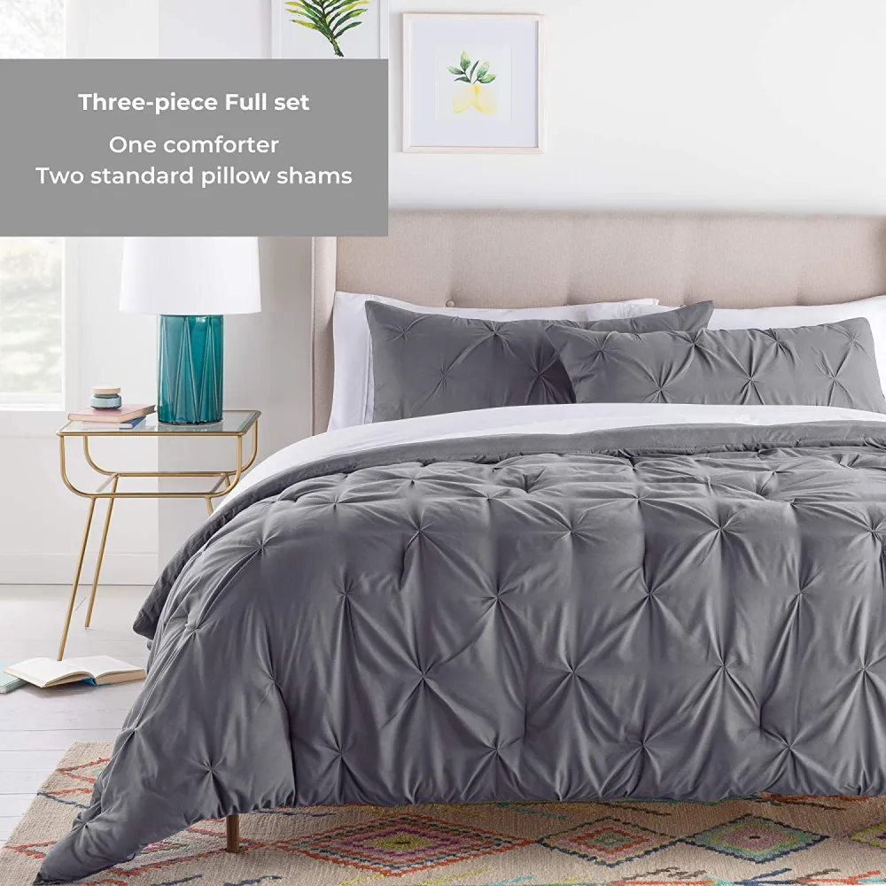 All-Season Quilted Comforter - Corner Duvet Tabs - Hypoallergenic - Plush Microfiber Fill - Machine Washable - Duvet Insert