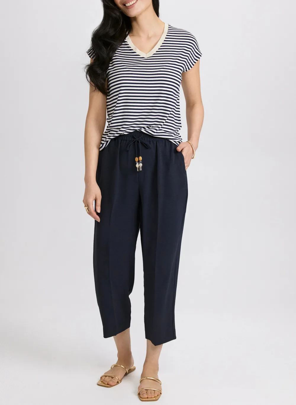 Striped V-Neck Top