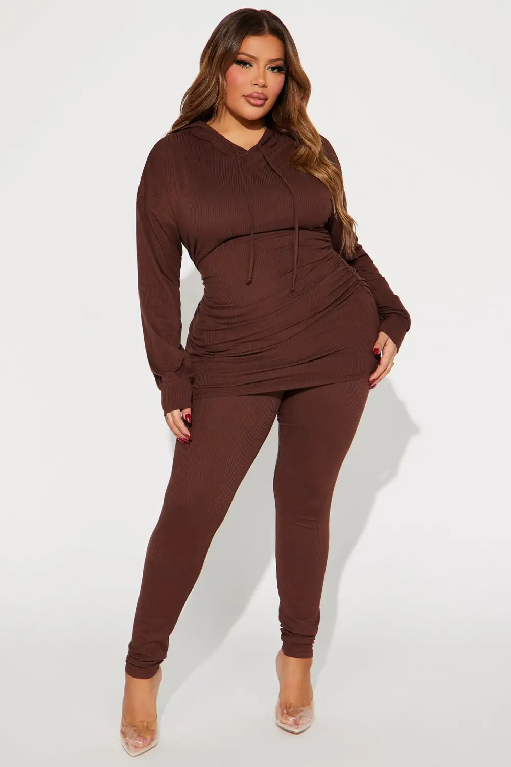 Time Is Right Legging Set - Brown