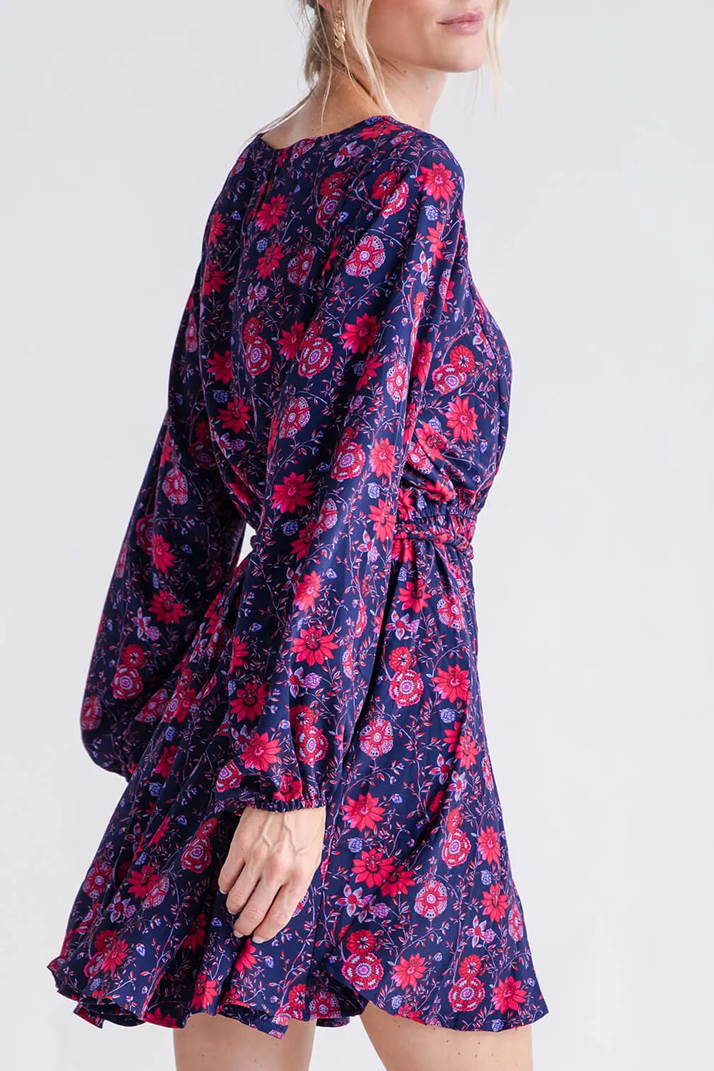 Skies Are Blue Flare Bottom Dress - grape-red