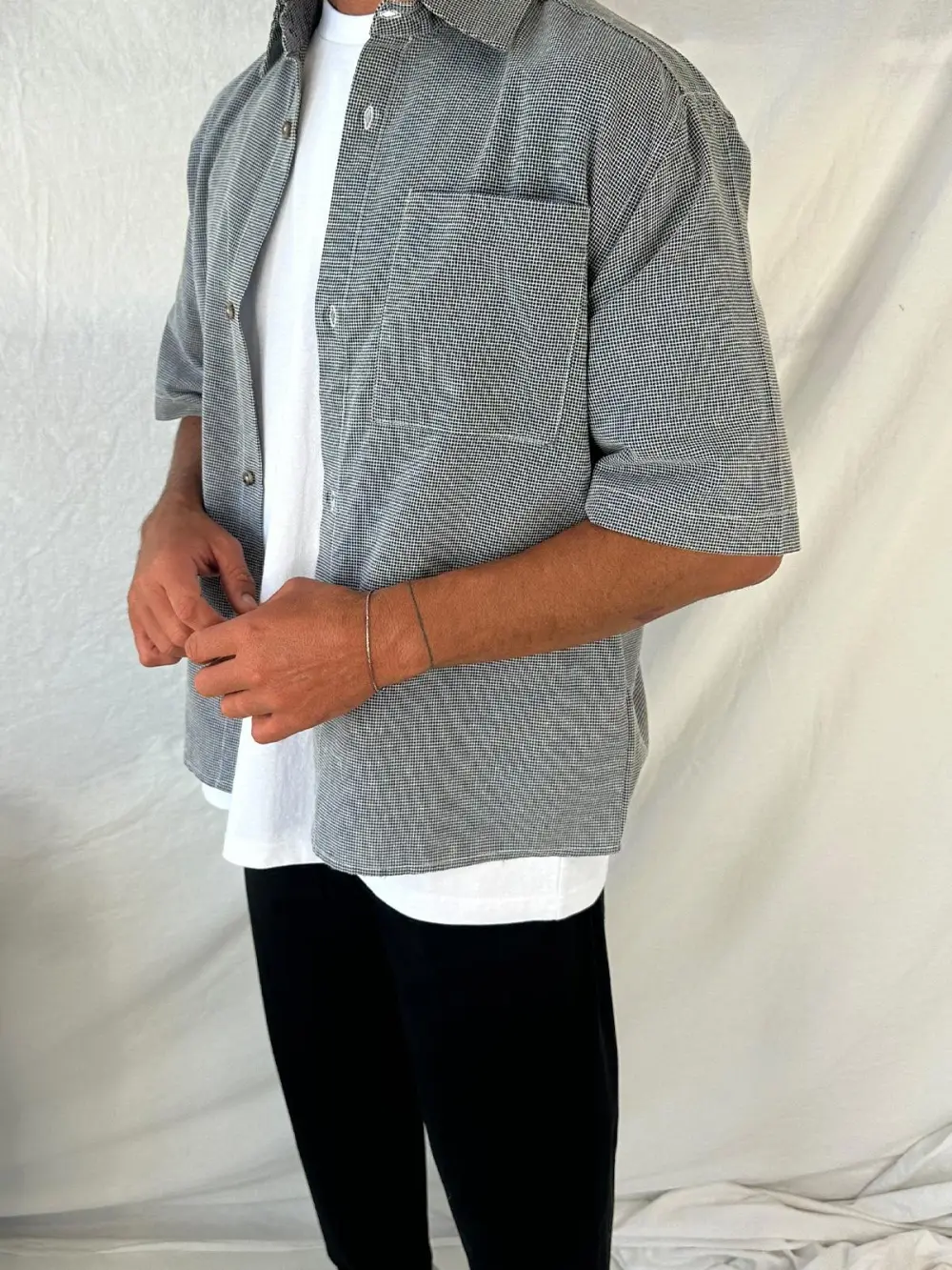 Casual Soft  And Comfortable plaid Blue Shirt