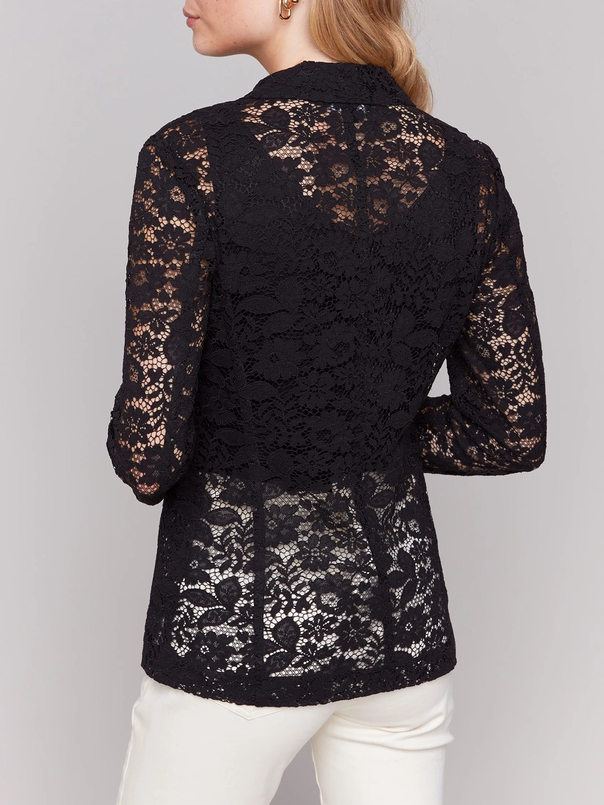 Fashionable Design Hollow Lace Suit Jacket