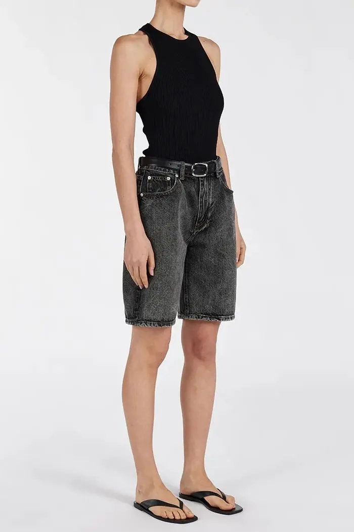 CREAM BERMUDA DENIM SHORT