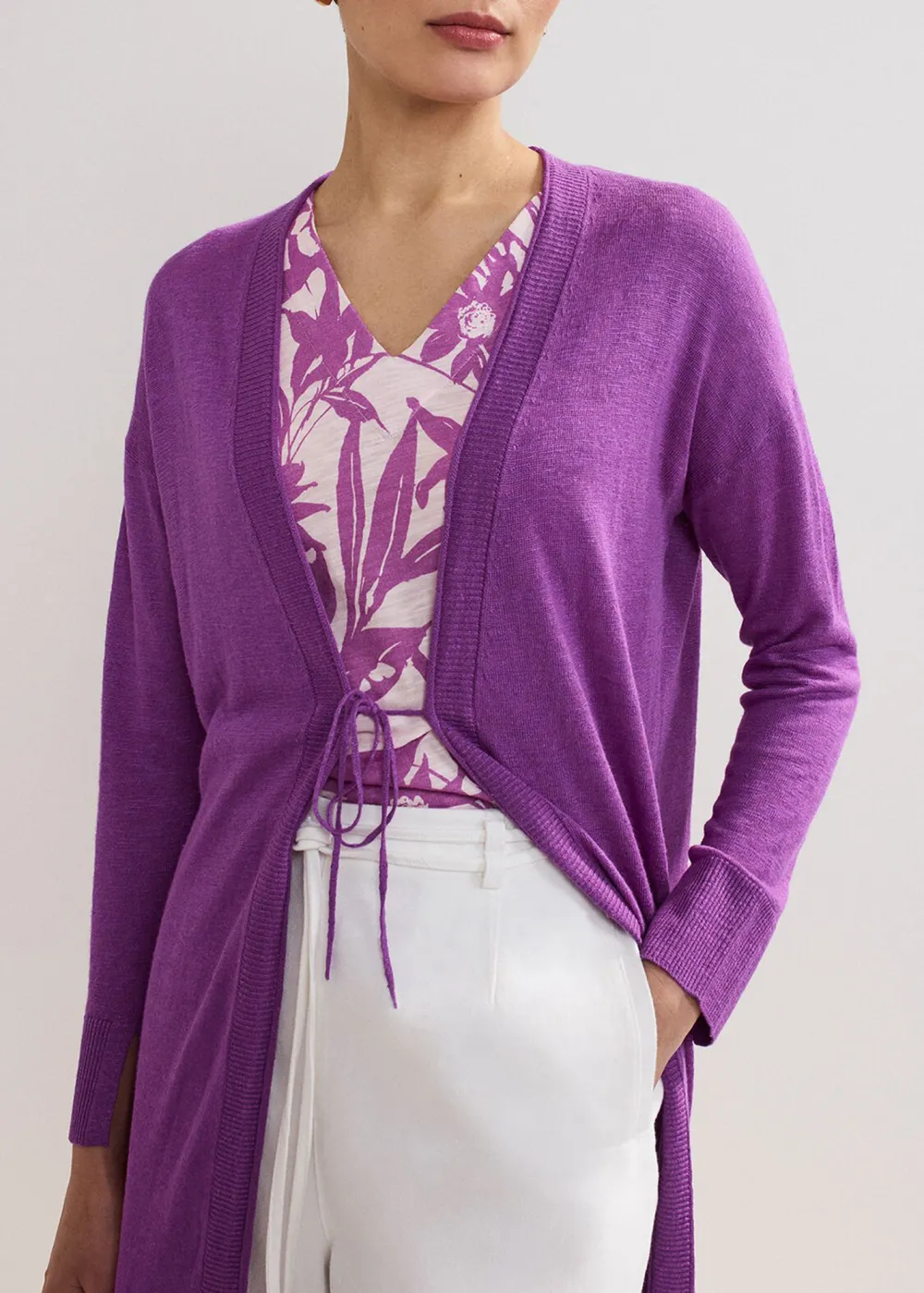 Elegant Plain Long Cardigan