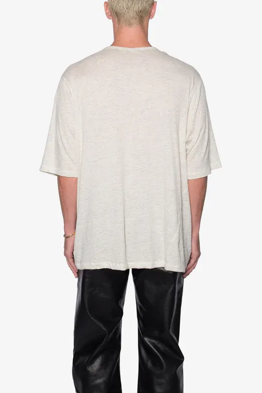 LIGHT GREY COLORED SHEER GAUZE T-SHIRT