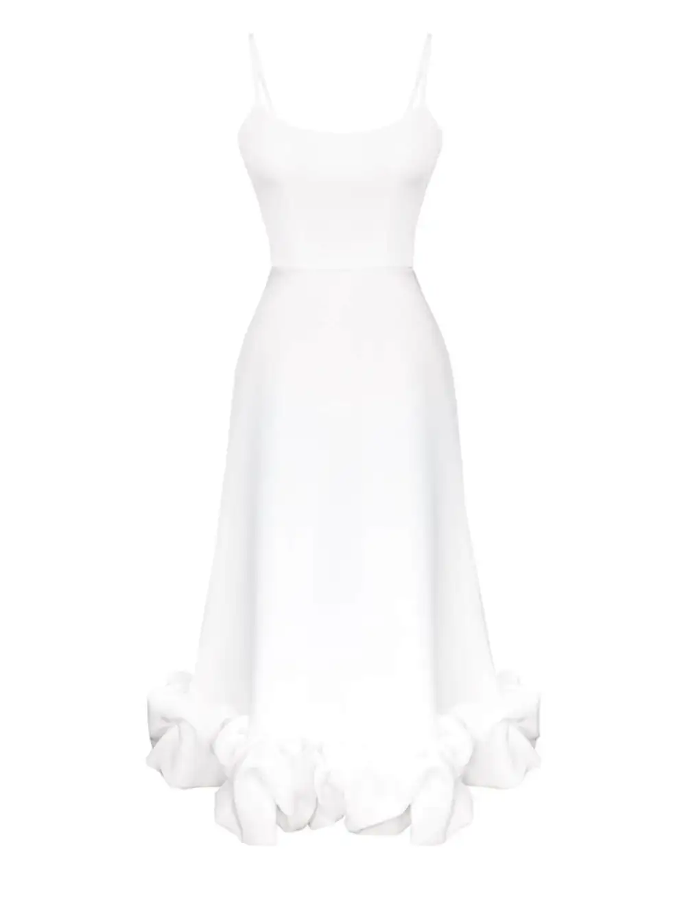 Scoop Neck Ruffle Midi Dress