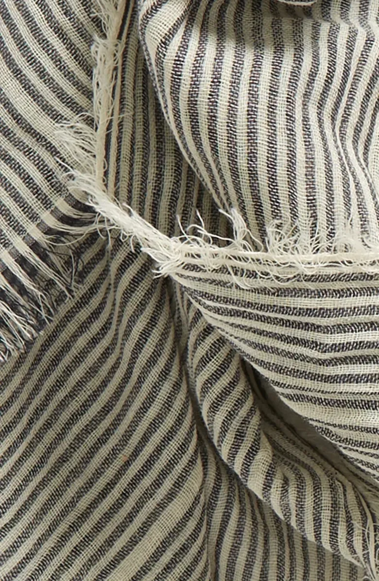 Micro Stripe Cotton Scarf