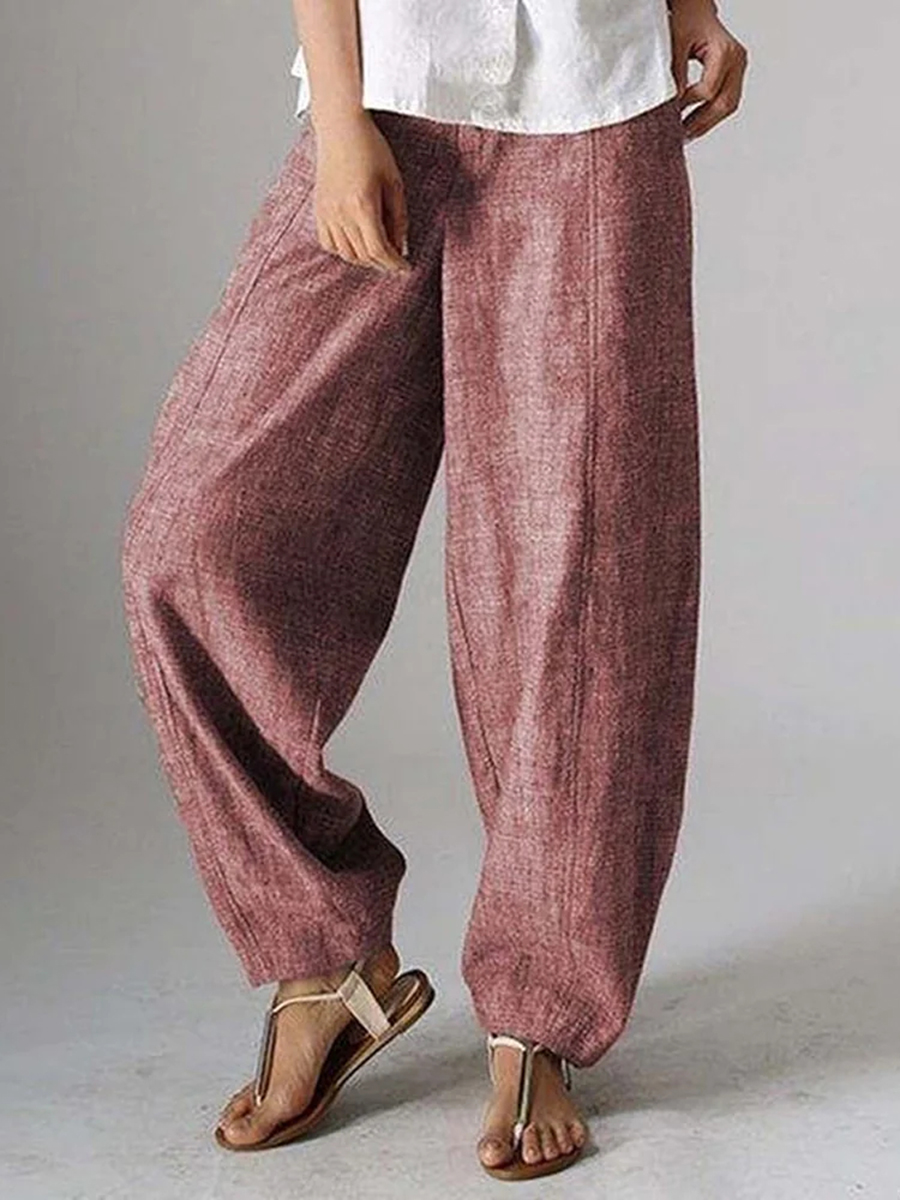 women's fashionable casual loose side pocket trousers