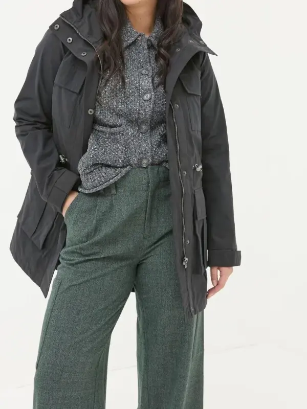 Tiegan Black Waterproof Coat