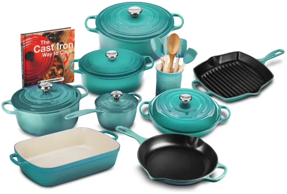 (Store Closing Sale) 21-piece Signature Cast Iron Cookware Set