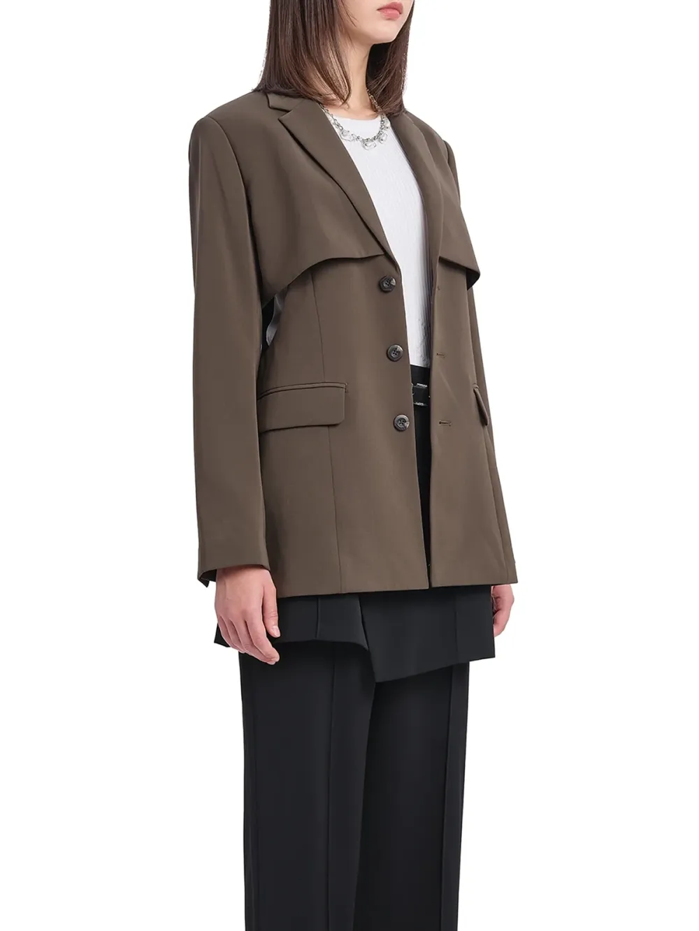 Asymmetric Cut - Out Blazer Jacket