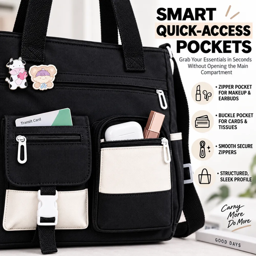 Large capacity canvas versatile artistic tote bag