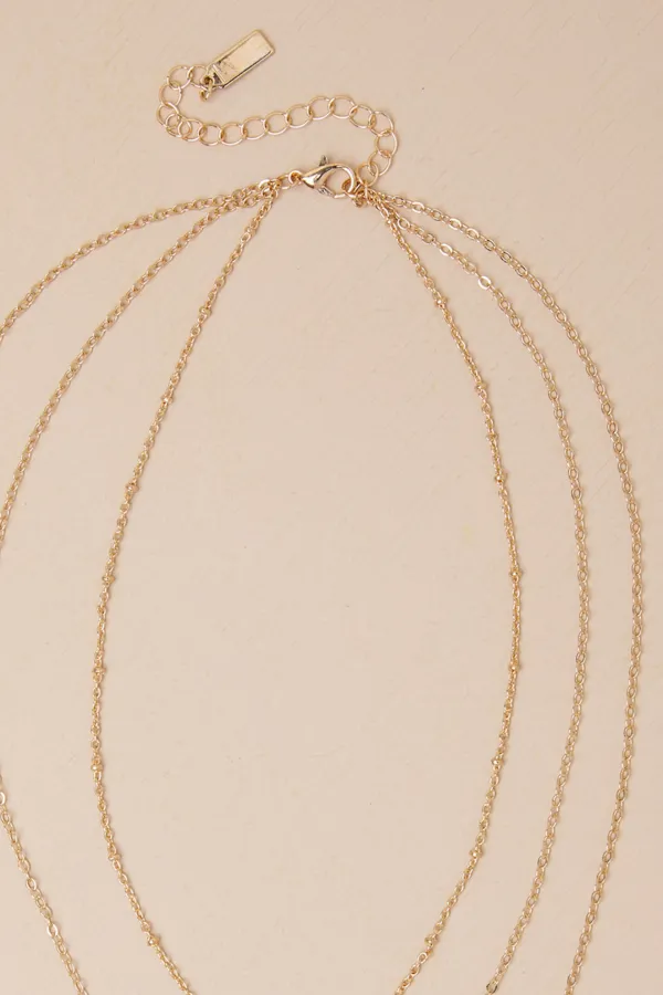 Designer Three-Layer Crystal Inlaid Necklace