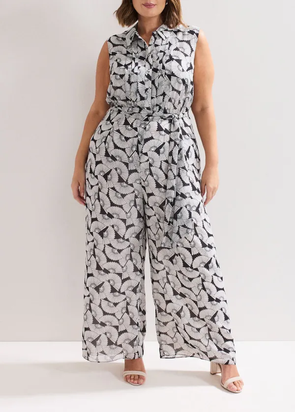 Fashion Sleeveless Lapel Waist Tie Women's Jumpsuit