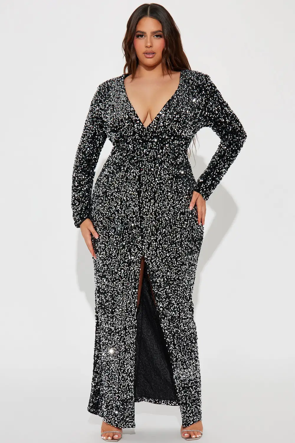 Destined For Glam Maxi Dress - Black/Silver