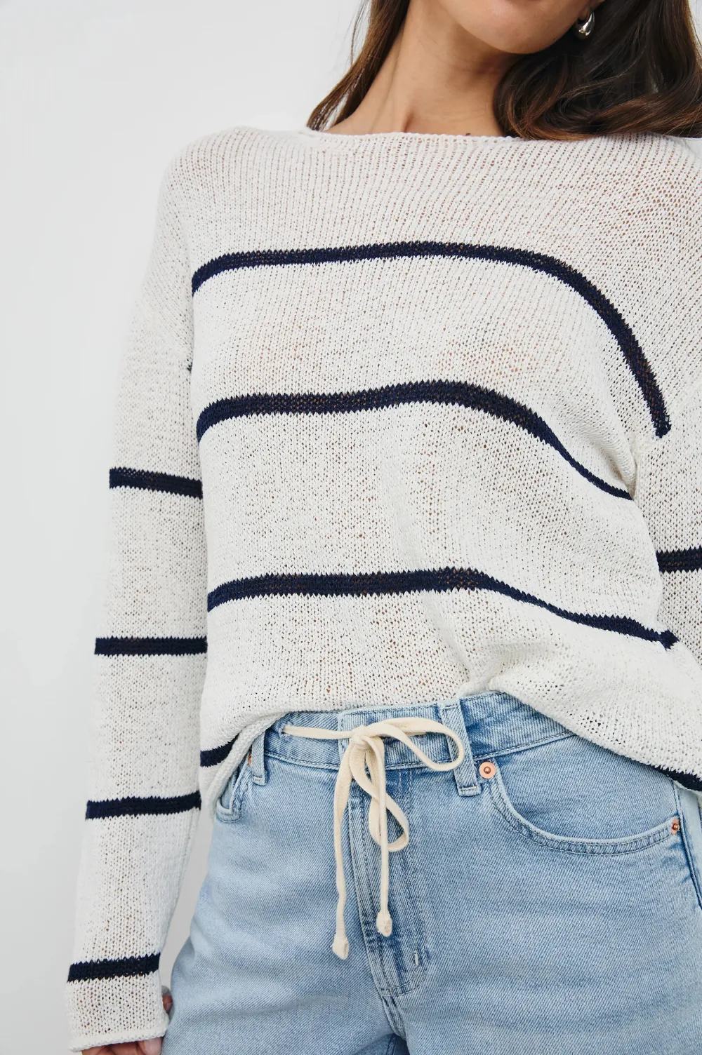 Light And Soft Pure Cotton Striped Sweater