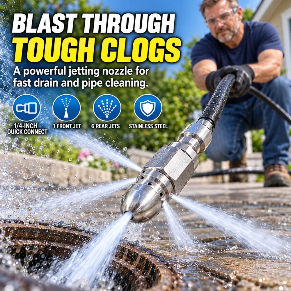 Drain Blaster Nozzle - Water Mouse Pipe Head