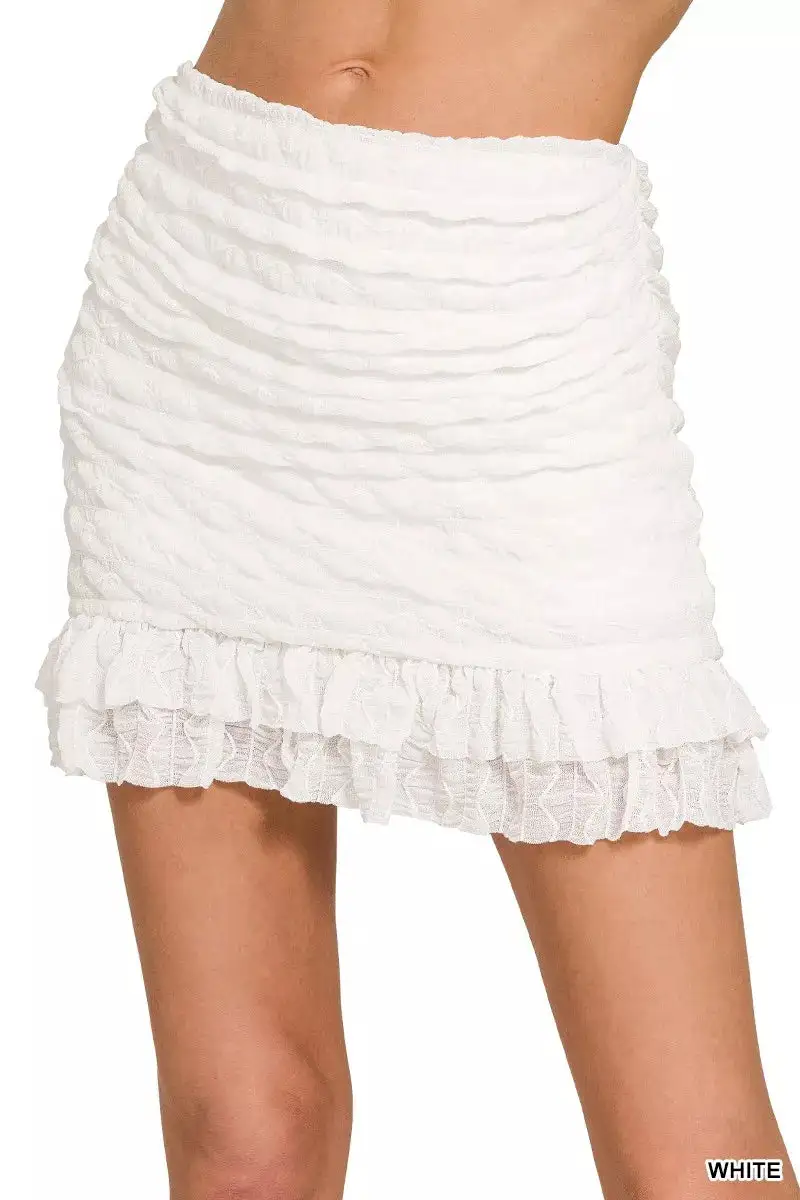 Everyday Ruched Built Mini Skirt