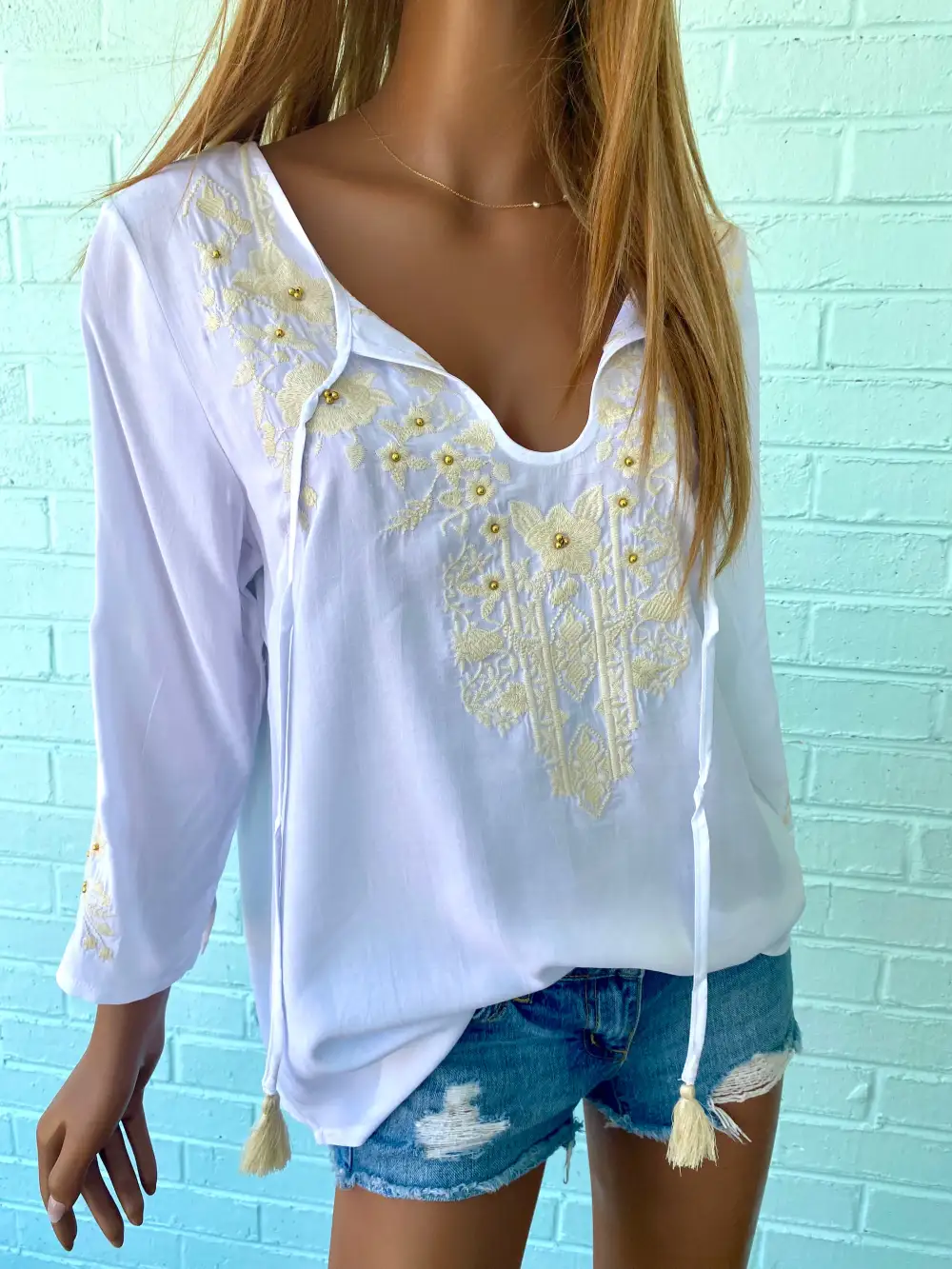 Soft Floral Embroidered Tunic