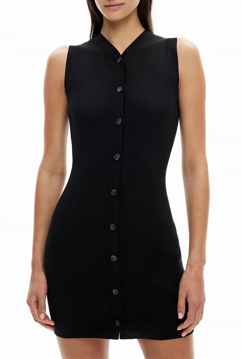 V-Neck Knitted Dress