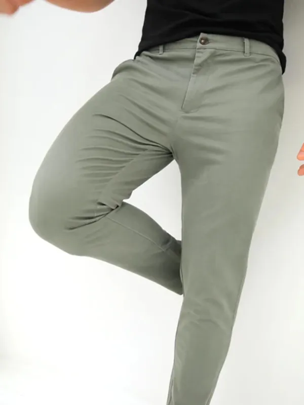 Men's Green Stretch Twill Pants