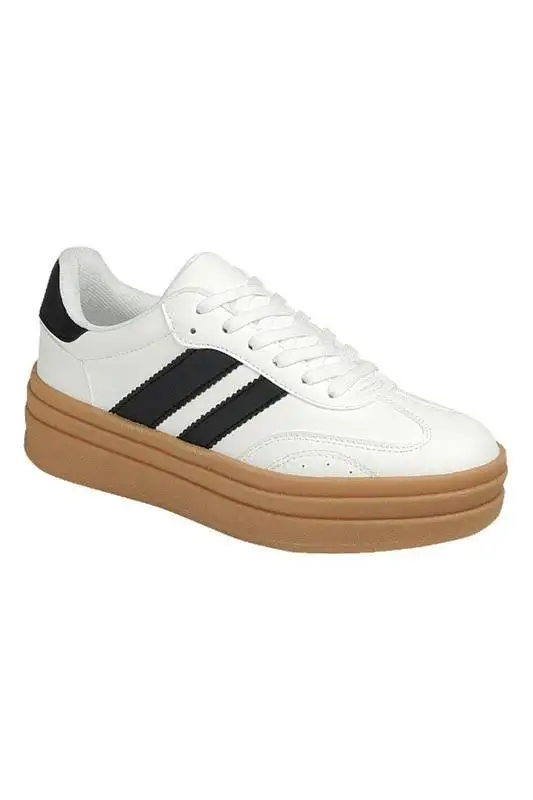 Topping Striped Platform Shoes