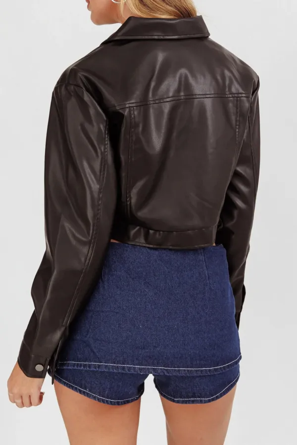 Handsome Cropped Leather Jacket