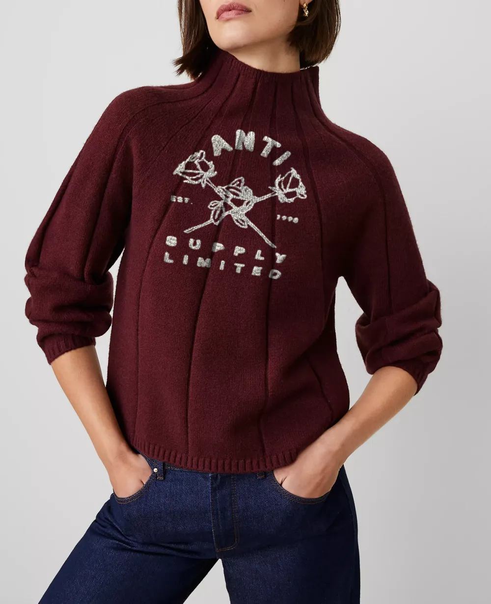 Petite Traveling Stitch Turtleneck Sweater