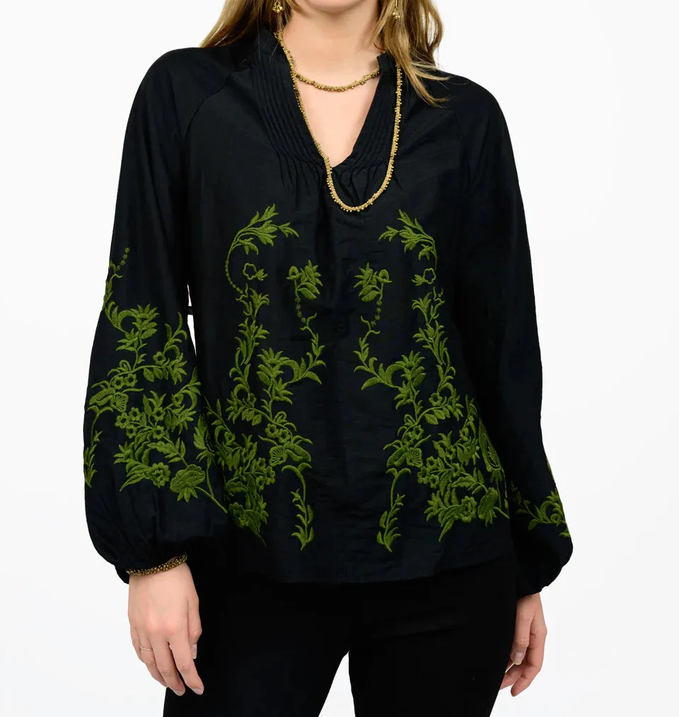 Embroidered Embroidery Peasant Top