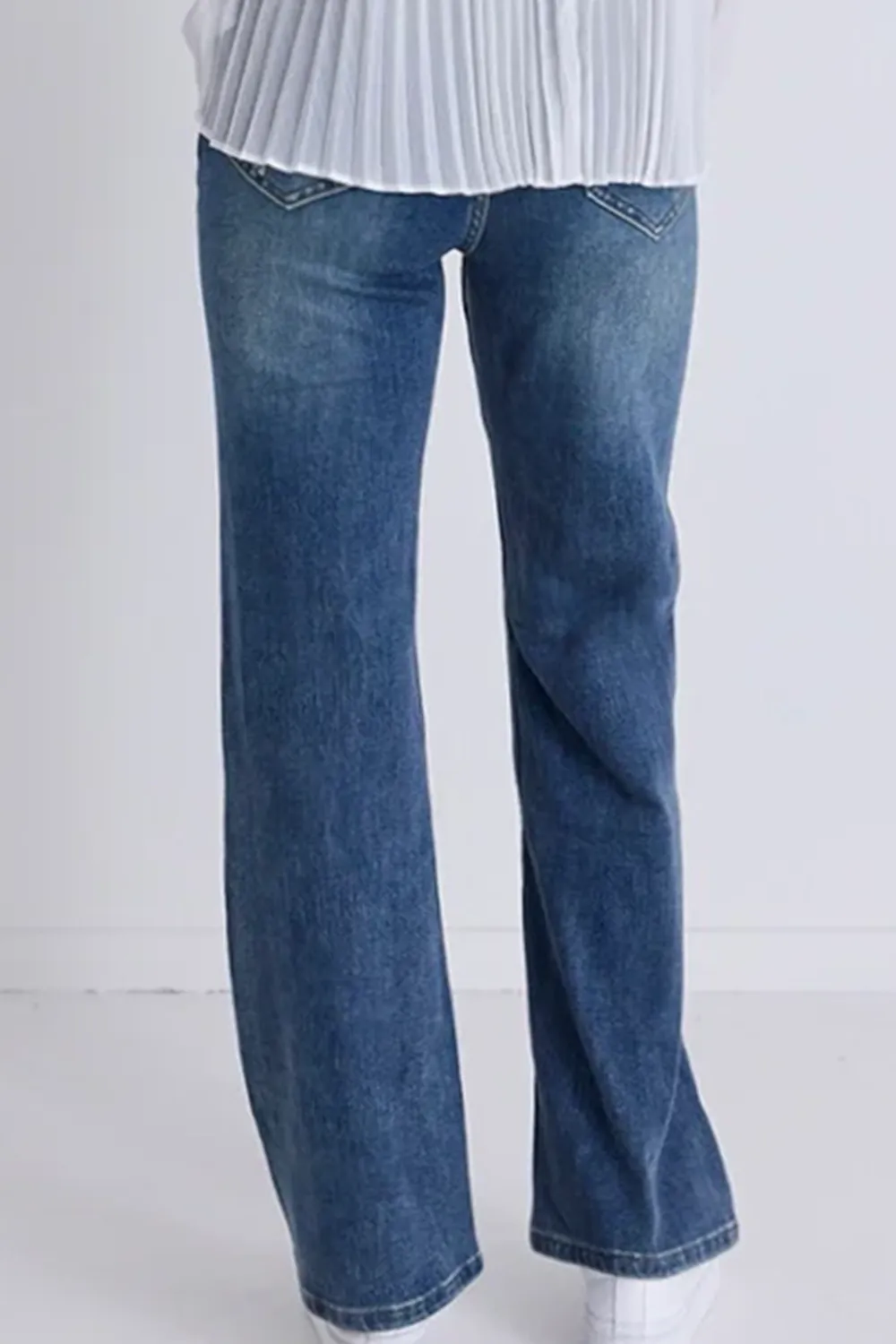 White Sheer Top Paired Jeans