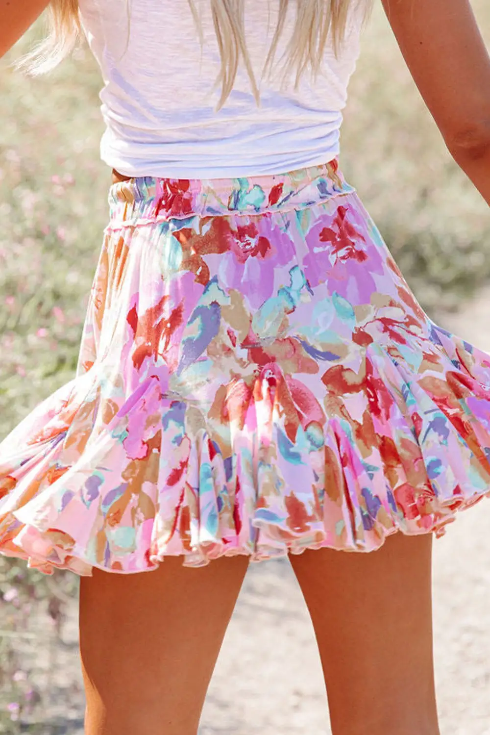 Relaxed Mini Floral Print Skirt