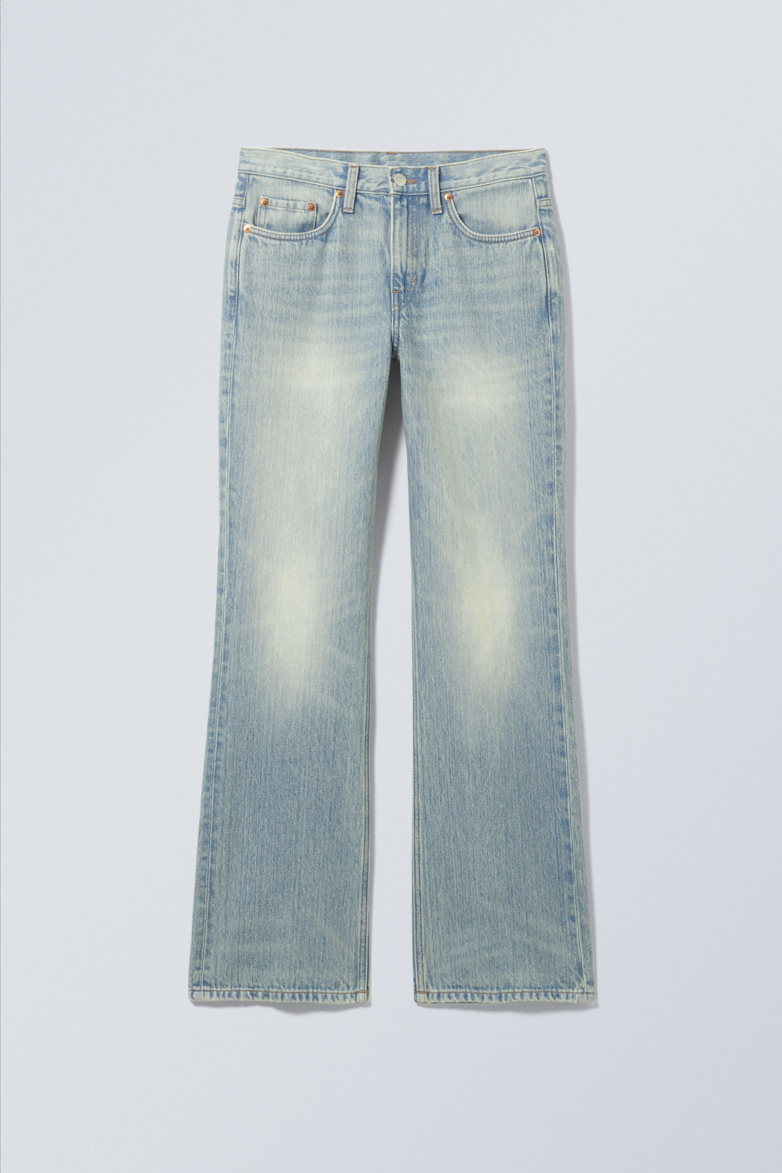 Pocketed Mid Waist Bootcut Jeans