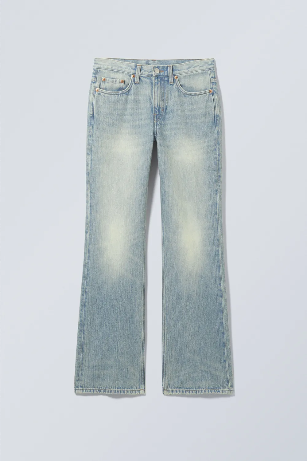 Pocketed Mid Waist Bootcut Jeans