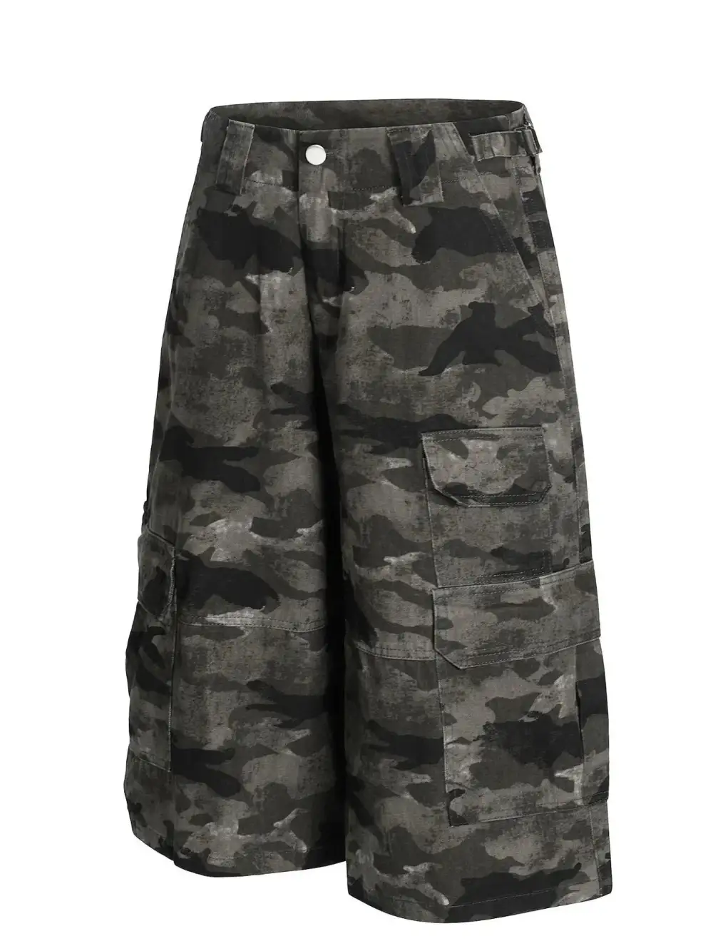 Minimal Utility Cotton Blend Casual Shorts